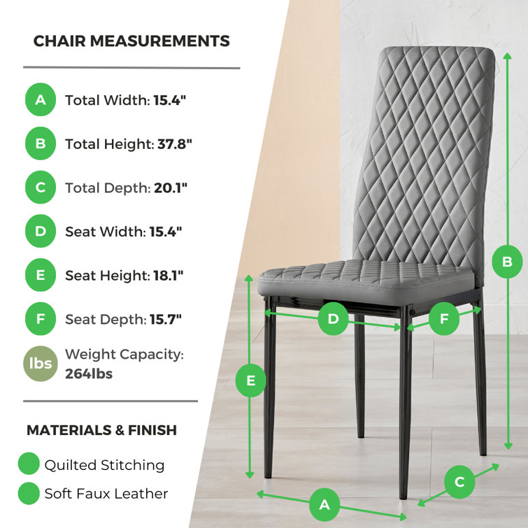 Lenworth Modern Chrome Metal and Glass Dining Table Set with 4 Luxury Faux Leather Dining Chairs