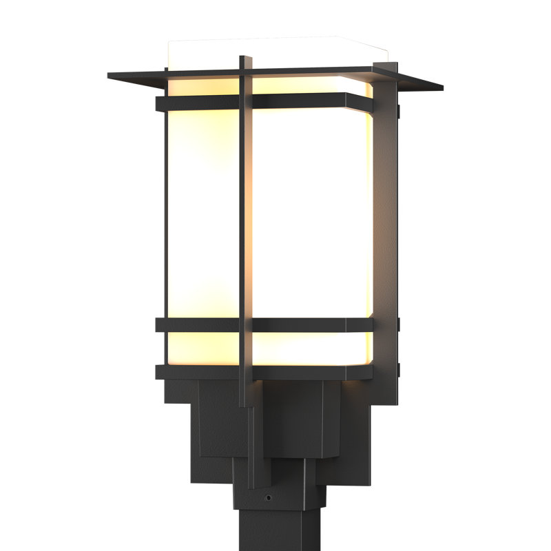 Tête de lanterne 1 lumière H 14,2 po Tourou, Opale, Noir
