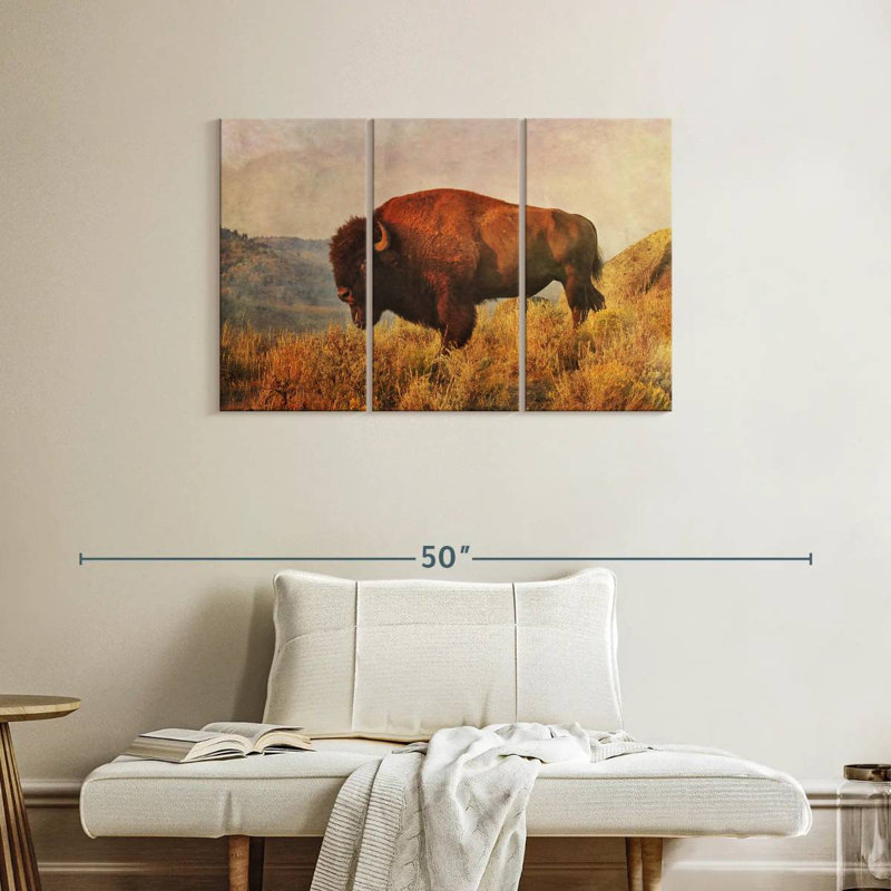 Brampt Wild Bison On The Field, 24" H x 38" W