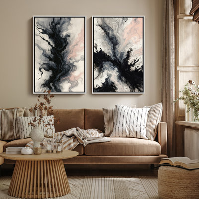 Art mural encadré abstrait rétro antique classique pour chambre à coucher