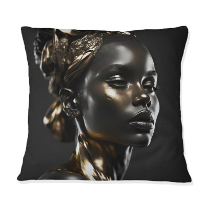 Coussin noir et doré Elegance VII