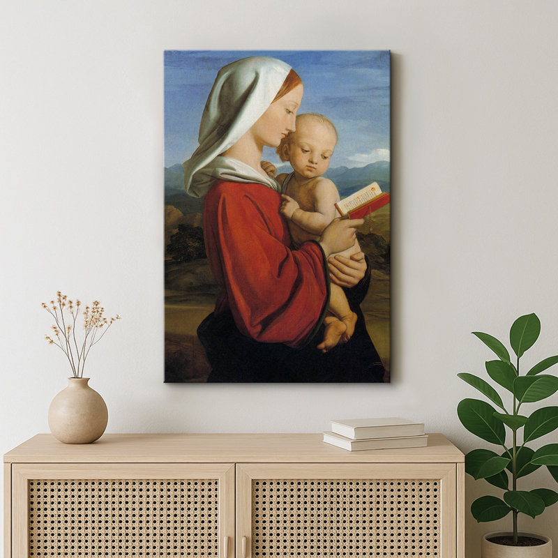 Madonna and Child Renaissance, art de la Vierge Marie, impression sur toile, impression sur toile encadrée, Toile tendue