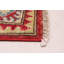 Tapis rouge foncé en laine noué à la main de conception unique 4 pi 9 po x 6 pi 1 po New Age