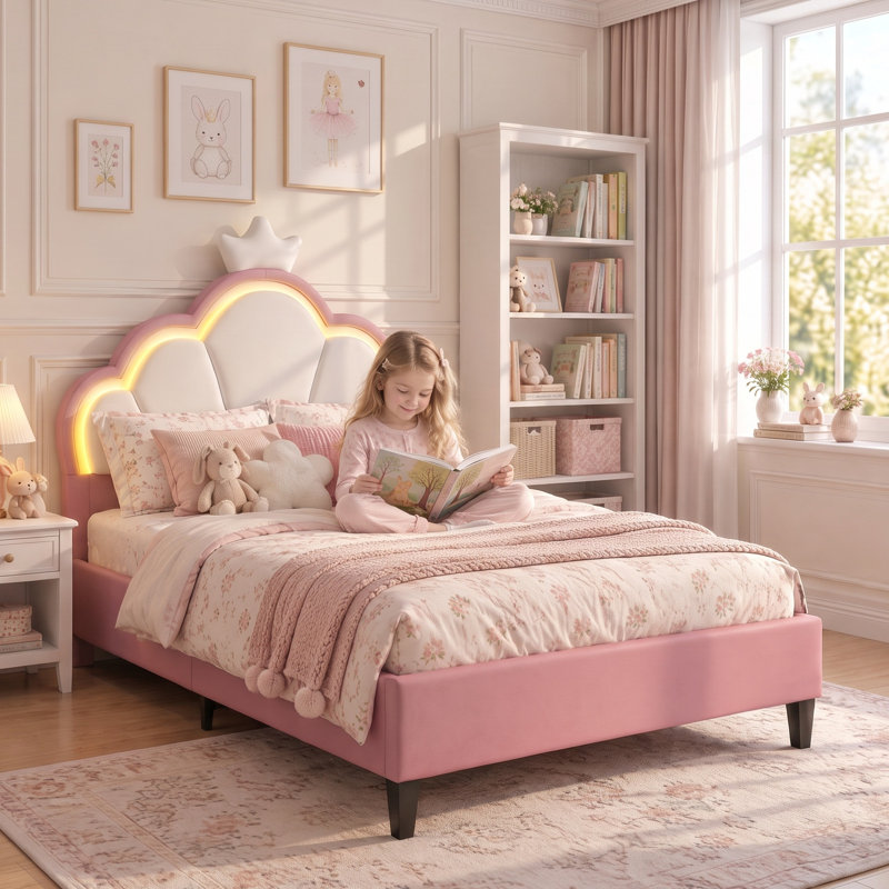 Upholstered Princess Bed, Double (4'6)