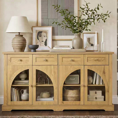 Buffet décoratif 4 portes l 60 po avec tablettes réglables