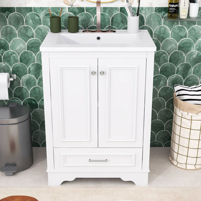 Meuble-lavabo moderne de 24 po avec lavabo - design élégant, grand espace de rangement