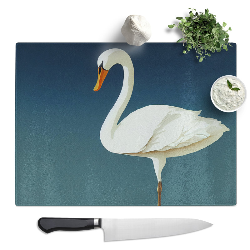 Impressive Swan  Glass Chopping Board