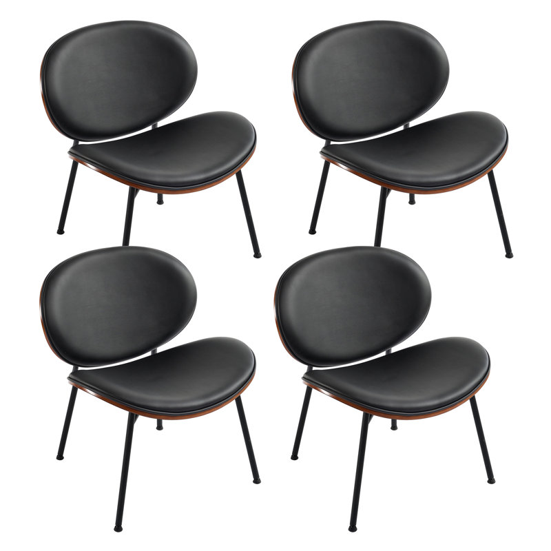 Chaise d'appoint moderne Modern Chair, Similicuir noir