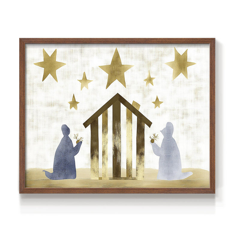 Chirstmas Art-III - Reproduction encadrée - Restickable, H 16 po x l 20 po, Noyer