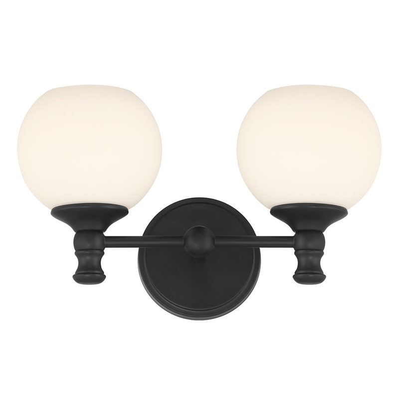 Meuble-lavabo à 2 lumières de 14,75 po de large Alyla, Noir