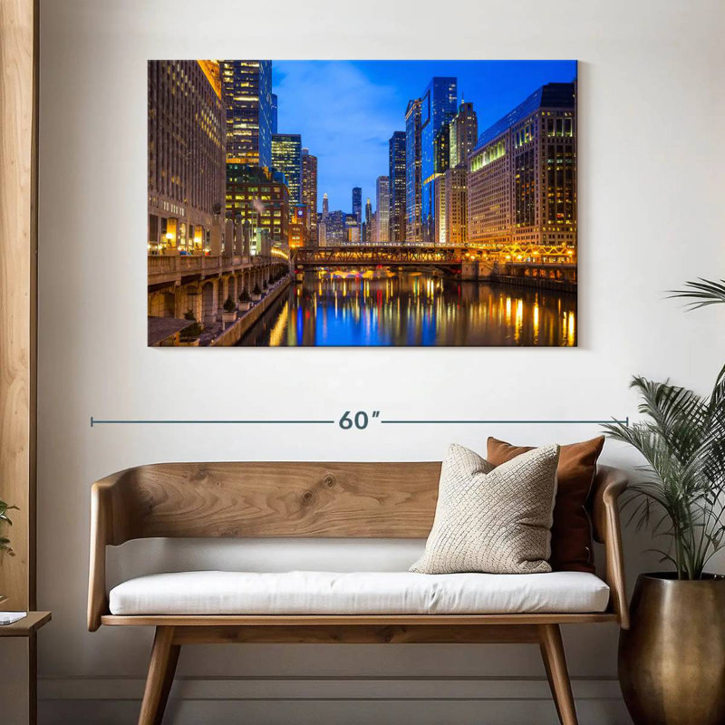 Sirci Bustling Downtown Chicago, H 32 po x l 48 po