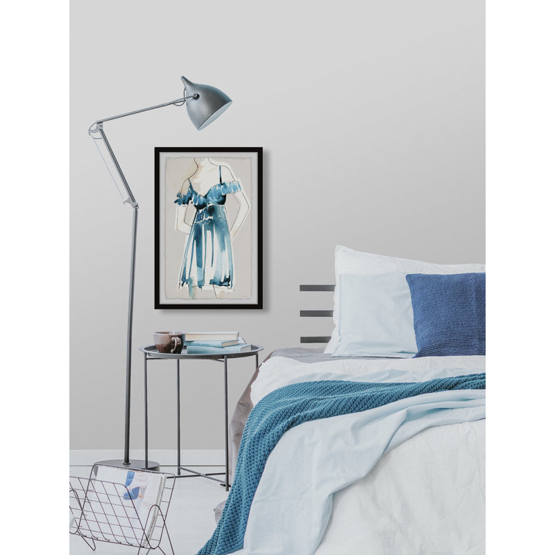 Blue Nightgown by Parvez Taj - Single Picture Frame Painting, 61 cm H x 41 cm W
