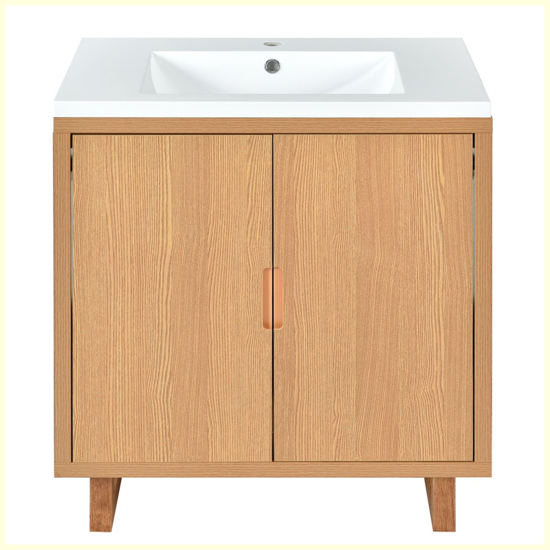 Ensemble de meuble-lavabo moderne avec lavabo, Couleur du bois