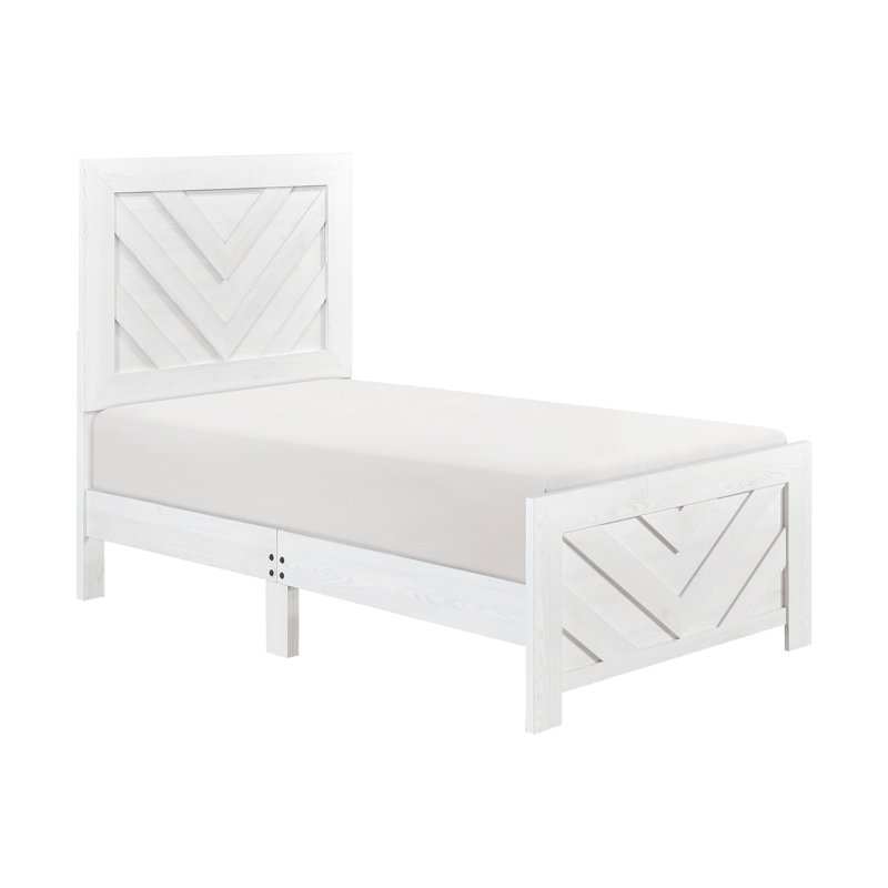 Lit simple blanc pour chambre à coucher - Contemporain et moderne pratique dans le choix de meubles