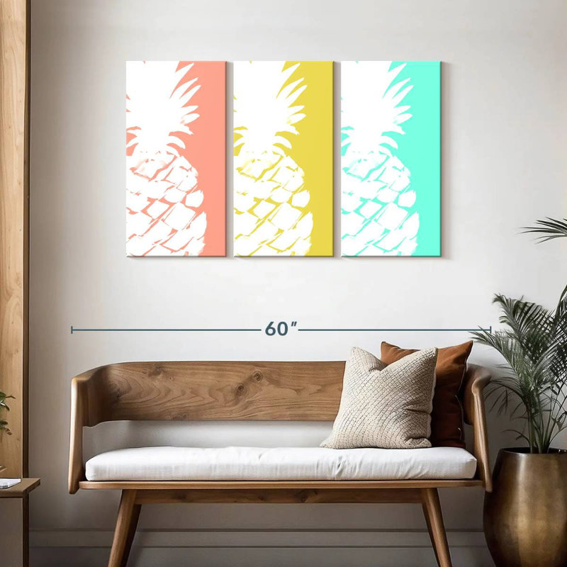 Yarlin Modern Pineapple Trio, 28" H x 45" W