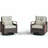 Melvarn Outdoor Patio Wicker Swivel Chair Set Of 2 With Cushions And Wood-look Finish-72581340