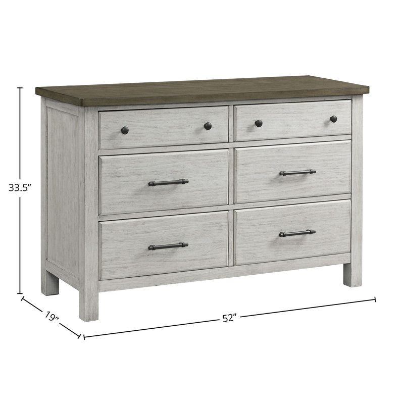 Commode 6 tiroirs Huck, Sierra délavée patinée