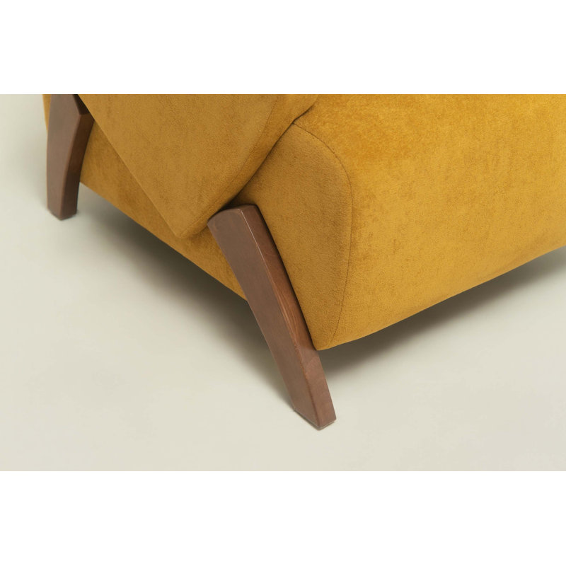 Fauteuil d'appoint en velours peu encombrant avec confort moelleux, Curcuma