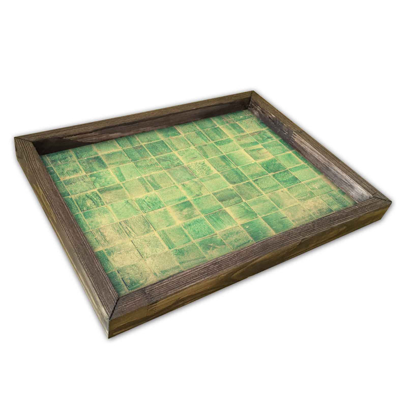 Plateau de service élégant, 100% panneau de fibres à densité moyenne et cadre en bois de pin, 11,8 po x 15,7 po | Épaisseur durable de 2,7 mm, parfaite pour le divertissement à domicile et le petit déjeuner au lit | Conception élégante, légère et facile à nettoyer