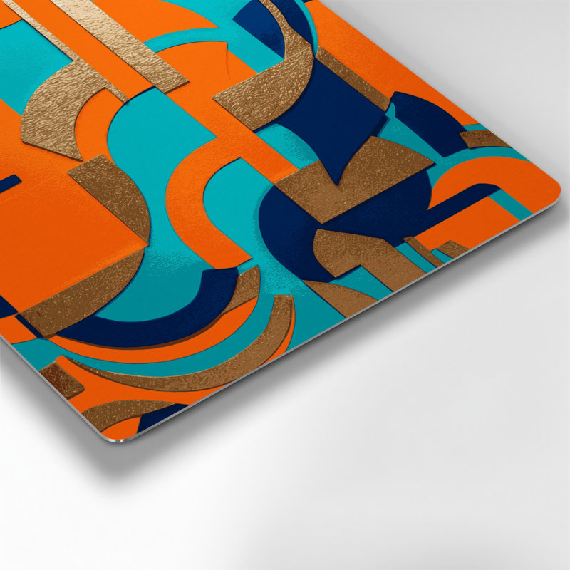 Abstrait, formes 49, art mural en métal brun, H 16 po x l 16 po