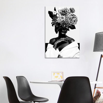 Woman With Flower II In Black And White by Danilo De Alexandria - Wrapped Canvas Gallery-Wrapped Canvas Giclée