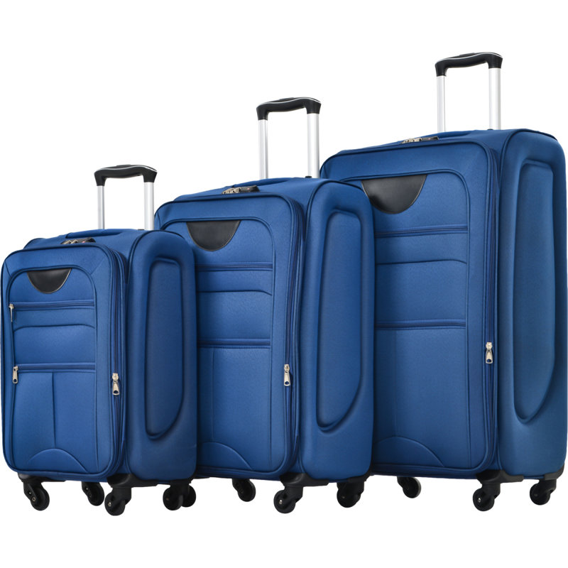 Ensemble de 3 valises extensibles Softside Valise, Blue