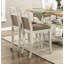 Chaises à hauteur de comptoir de 2, siège en tissu texturé gris, structure en bois, 2 sièges de style champêtre, siège et dossier rembourrés, fabrication