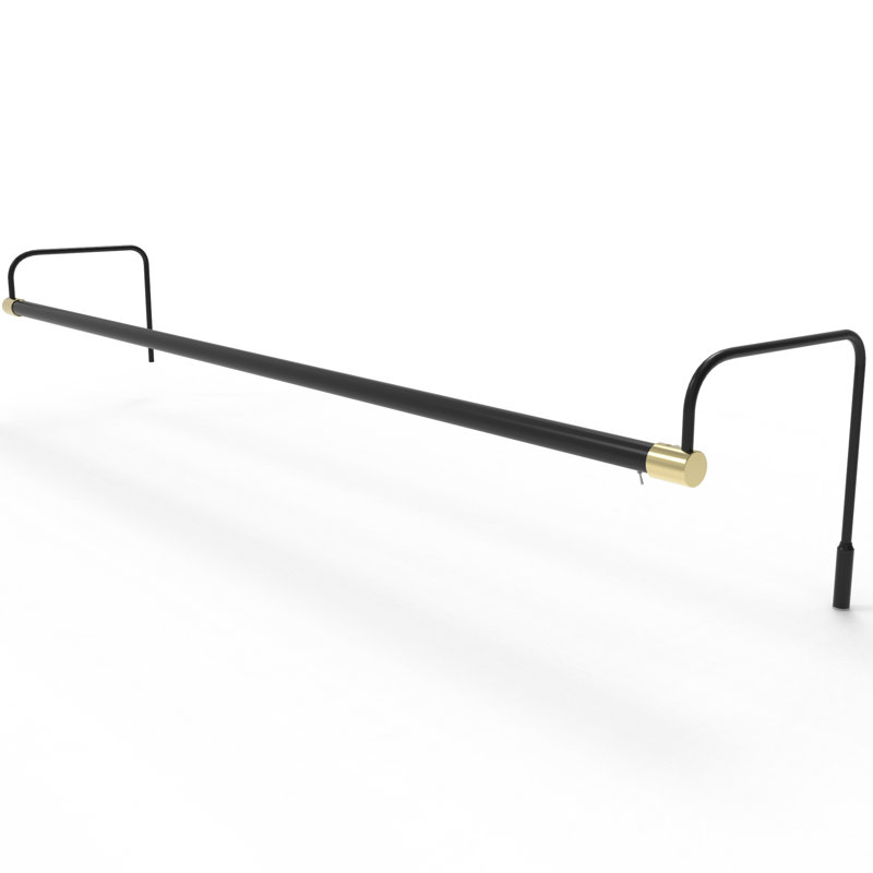Dimmable LED Frame Mount Picture Light, 9.25" H x 43" W x 1.6" D, Black/Brass