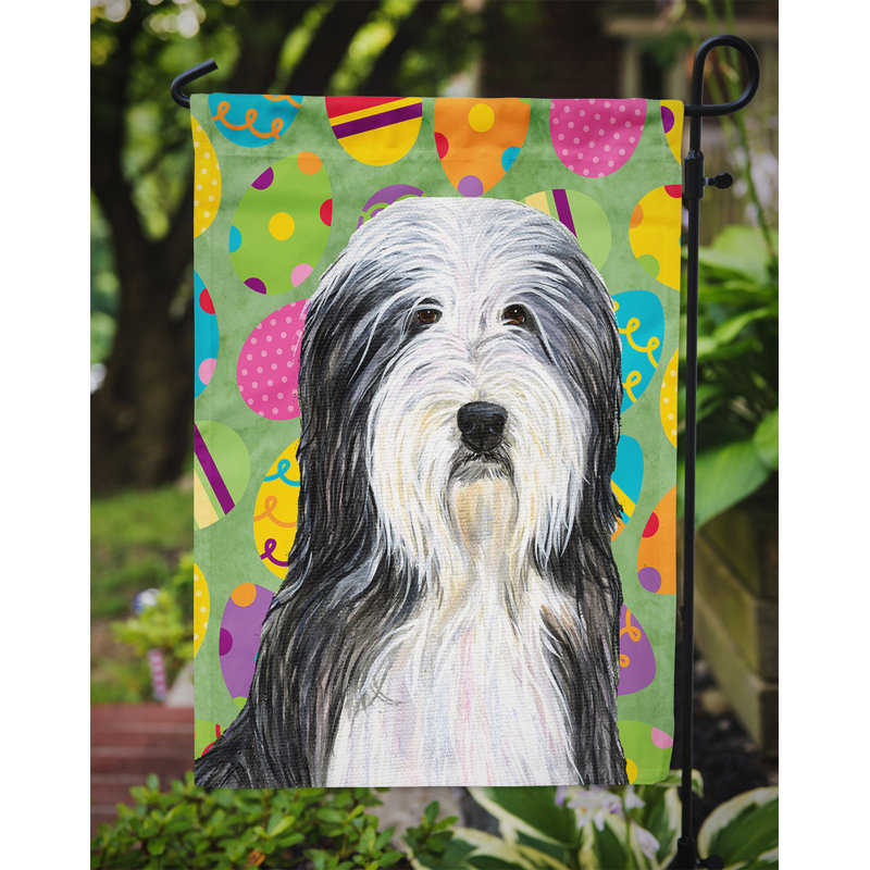 Drapeau de jardin Atara, Colley barbu (noir et blanc)