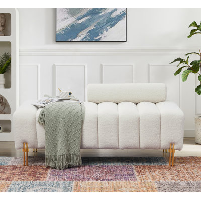 Banc d'appoint rembourré 54 "Adalyna Boucle