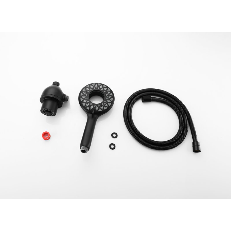 High Shower Head, 6 Spray Settings, Matte Black Handheld, 60 - Inch Metal Hose, Wall Mounted For Bathroom Utility Decor Handheld Head With And Modes, Appearance, Stainless Steel 4.8 Surface Powerful