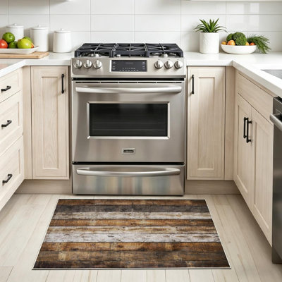 Tapis d'intérieur rustique vieilli blanc