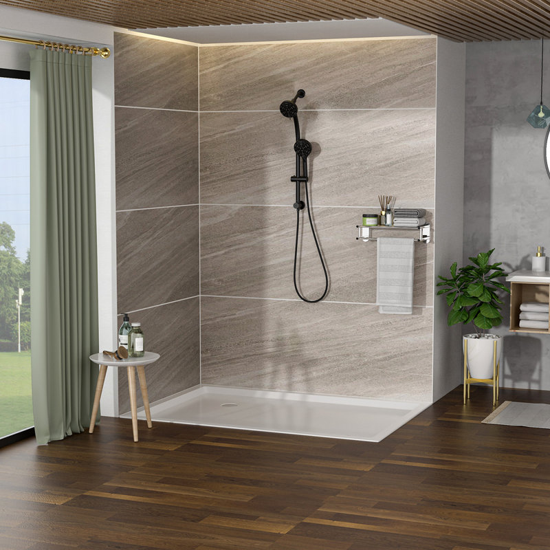 Multi Function Dual Shower Head - Shower System With 4.7" Rain Showerhead, 8-Function Hand Shower, Adjustable Slide Bar