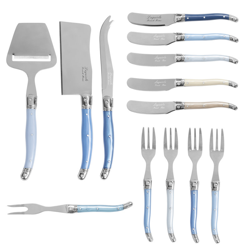Ensemble de charcuterie 13 pièces avec poignées bleues French Home Ultimate