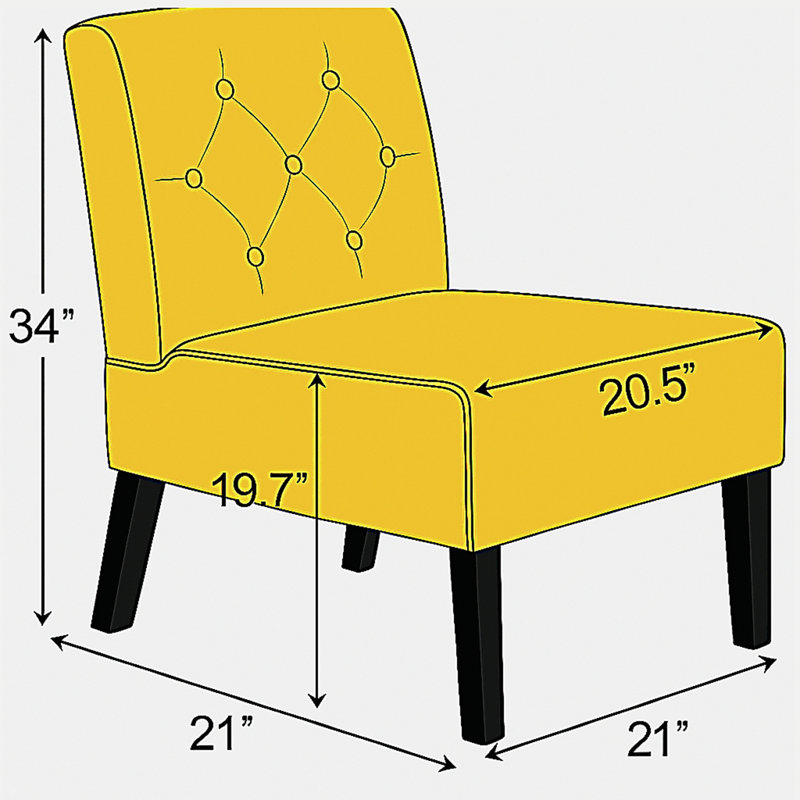 Fauteuil d'appoint 53 po Reese, Jaune