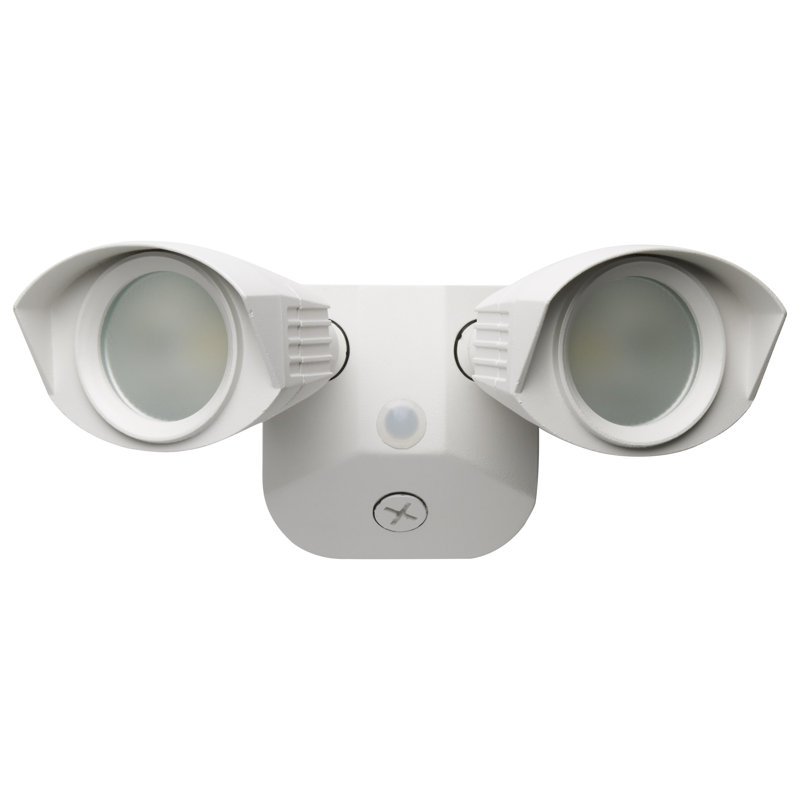 White Dual Head LED Outdoor Security Flood Light