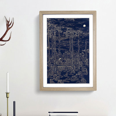 Luring the Sun Goddess by Kono Bairei - Framed Print