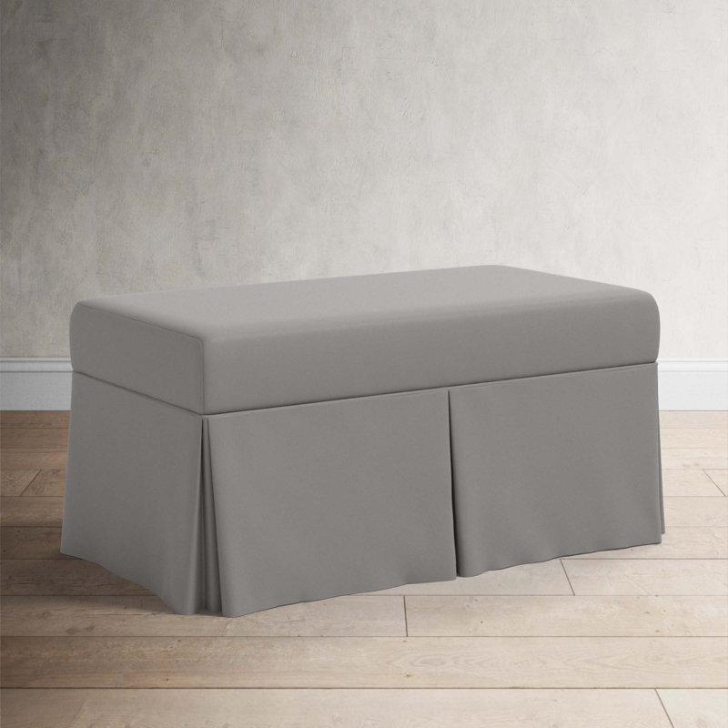 Wyatt Upholstered Storage Bench, Classic Otter Performance Velvet
