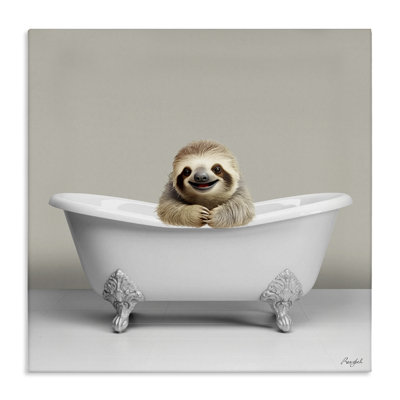 «Happy Sloth In Bathaign On Canvas» par Roozbeh, impression