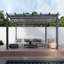 Pergola en aluminium avec finition thermolaqué grise et toile réglable Florence-39493270-39493083