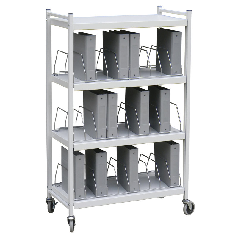 55.13'' H x 34.5'' W File Cart with Wheels, Light Gray