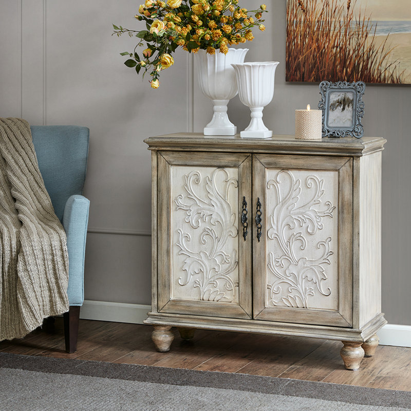 Armoire d'appoint 2 portes en bois naturel récupéré, porte d'entrée, loquets magnétiques, pieds en oignon, tablette réglable, assemblage requis et outils fournis