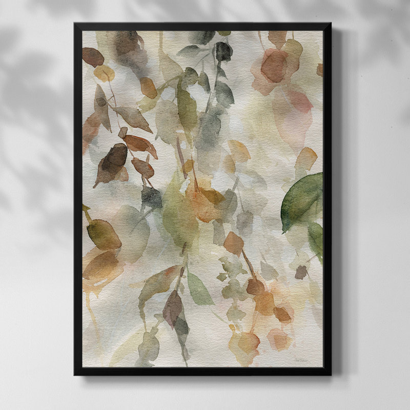 " Neutral Spring II ", Black Framed Canvas, No Mat
