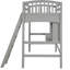 Twin Loft Bed With Desk And Shelves - Grey For A Comfortable Study Space Generous Shelving Space. Solid Build. Maximize Bedroom Storage. Fits Standard Mattress-1961798007