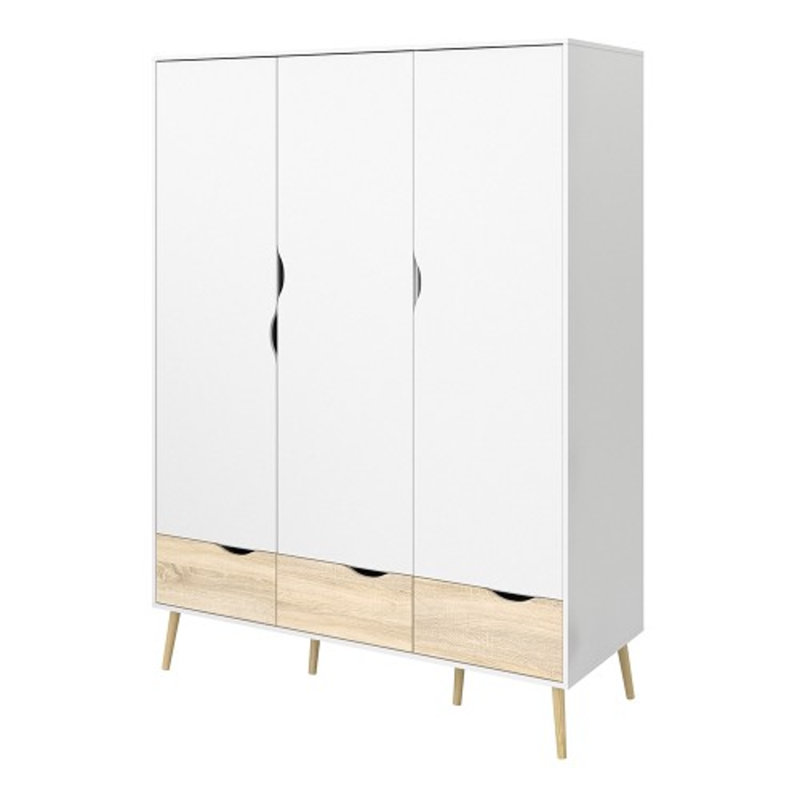 Rodgers 3 Door Solid Wood Wardrobe