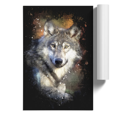 Wolf Paint Splash - Frameless Print