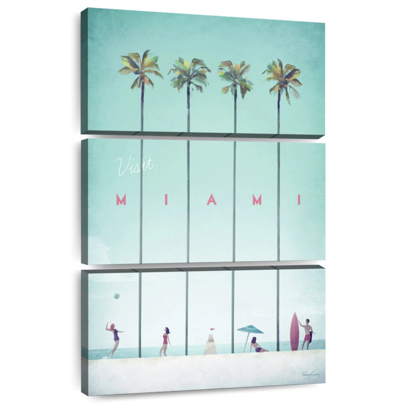 Nicci visite Miami affiche de voyage rétro, H 38 po x l 24 po