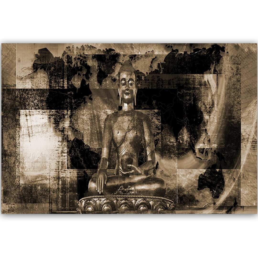 Leinwandbild Buddha und abstraktem Hintergrund 4