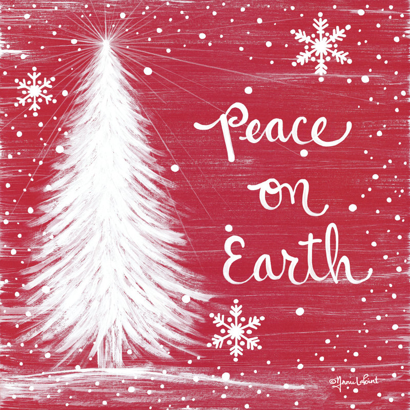 «Peace on Earth Trees» par Annie Lapoint - reproduction imprimée, H 12 po x l 12 po, Toile tendue