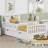 Twin Wood Platform Bed with Guardrails on Both Sides and Two Storage Drawers-59393766